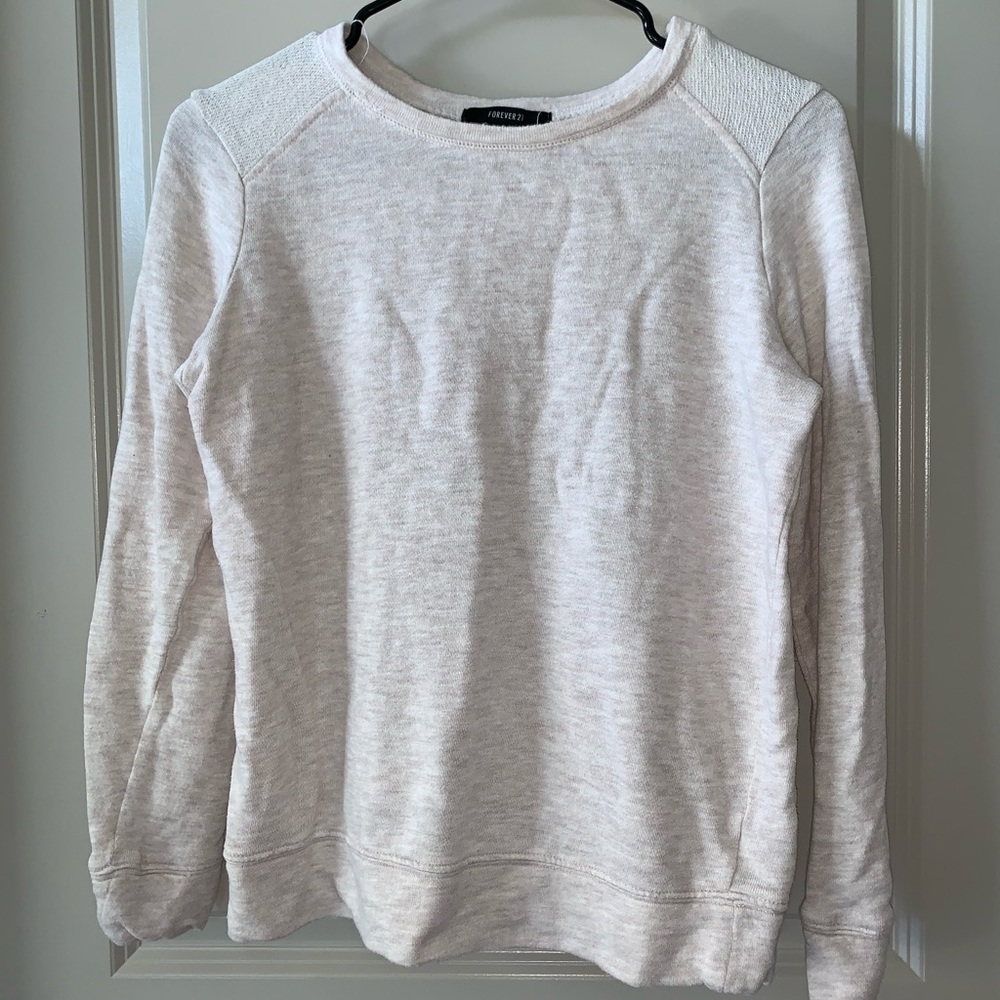 Cream Long Sleeve Thin Sweater-Shirt